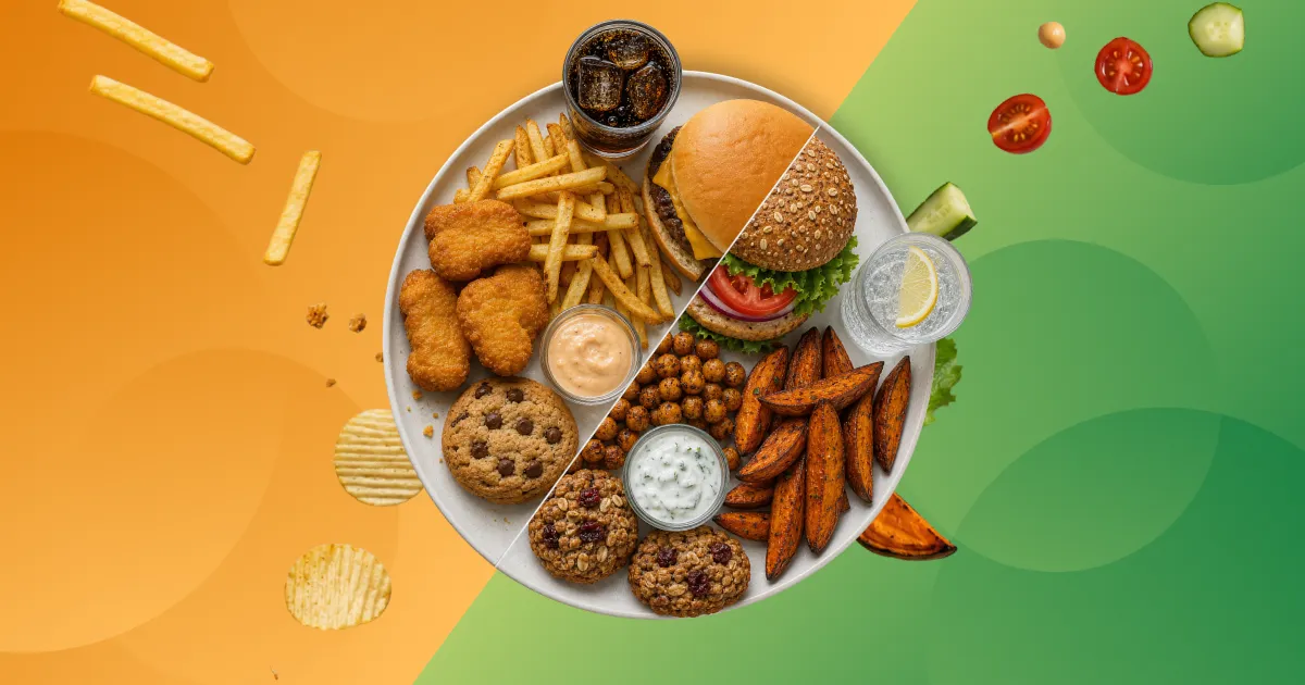 Translating dietary standards into healthy meals with few-ingredient substitutions